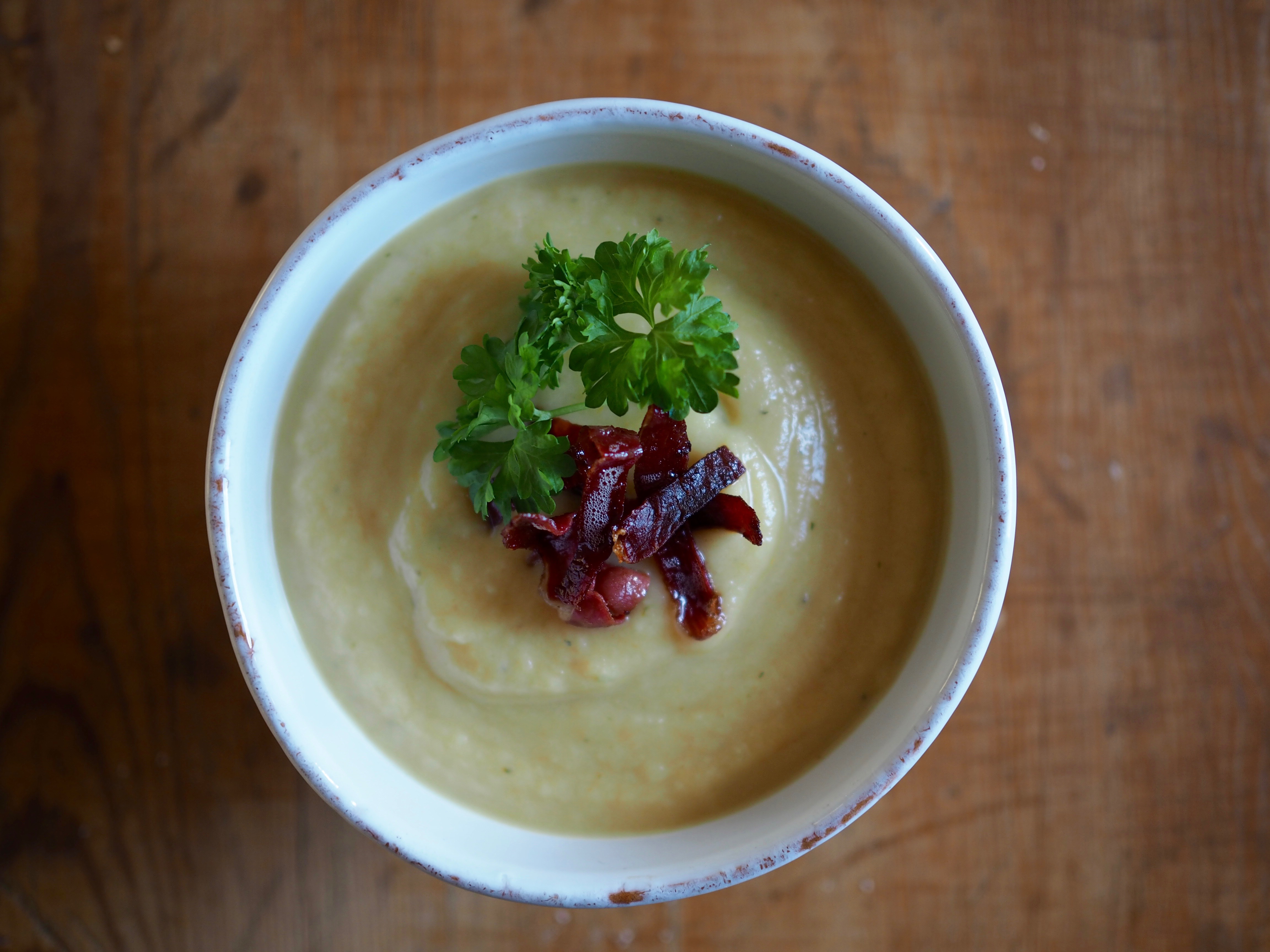 Root Vegetable Soup with Crispy Fenalår