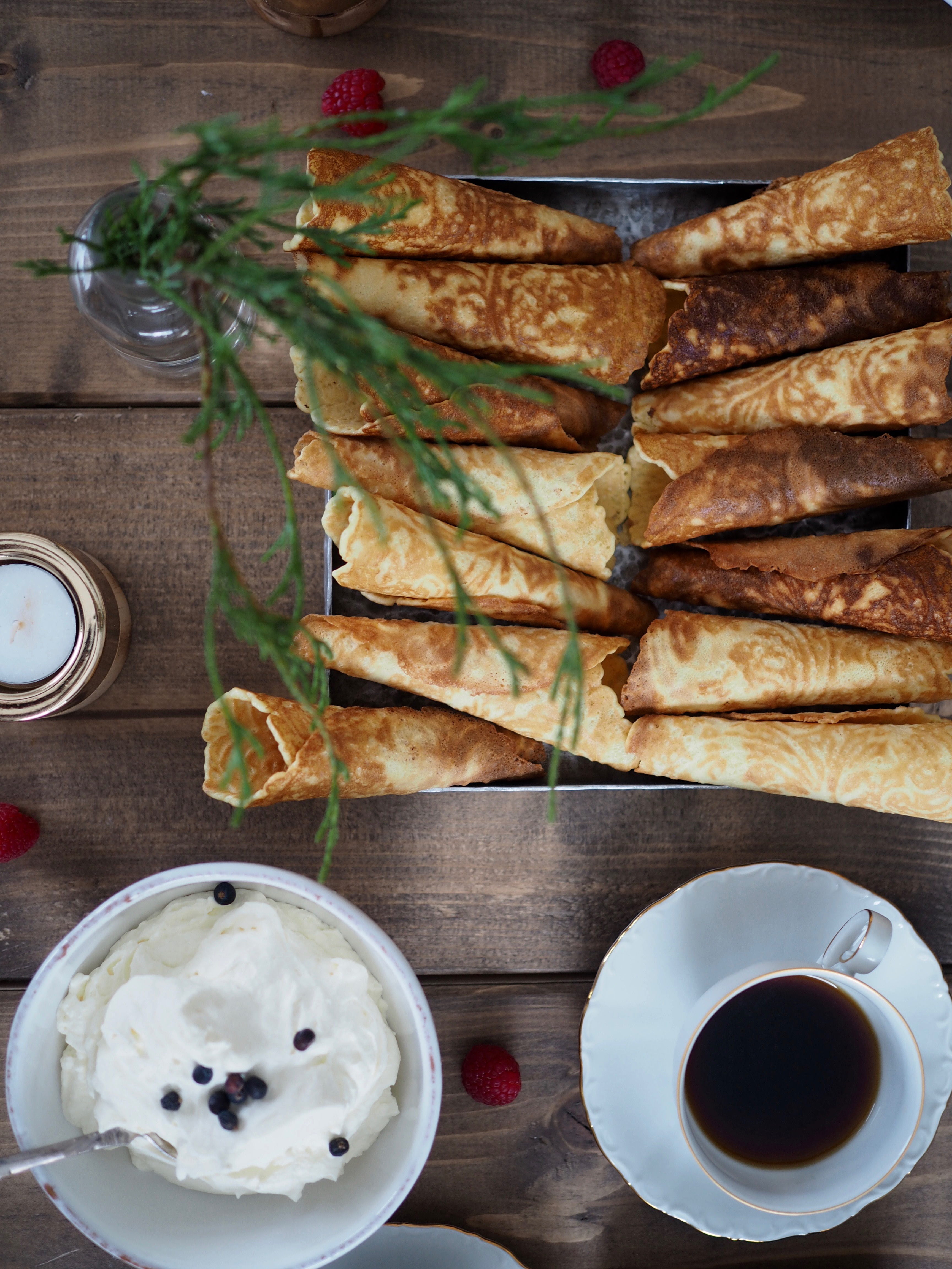 Krumkaker with Espresso Cream & Juniper Berry Cream