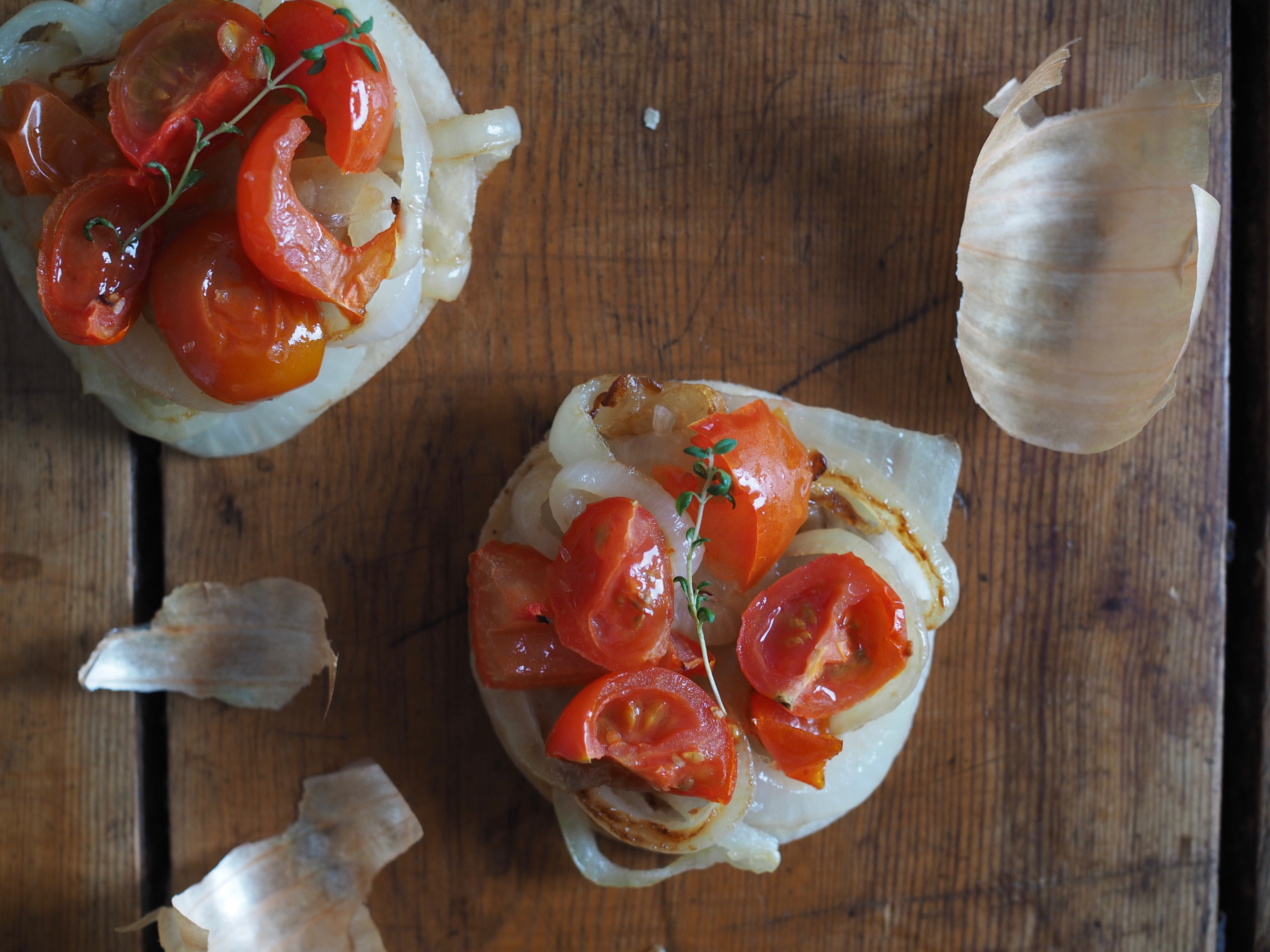 Lompe with Carmelized Onions & Roasted Tomatoes
