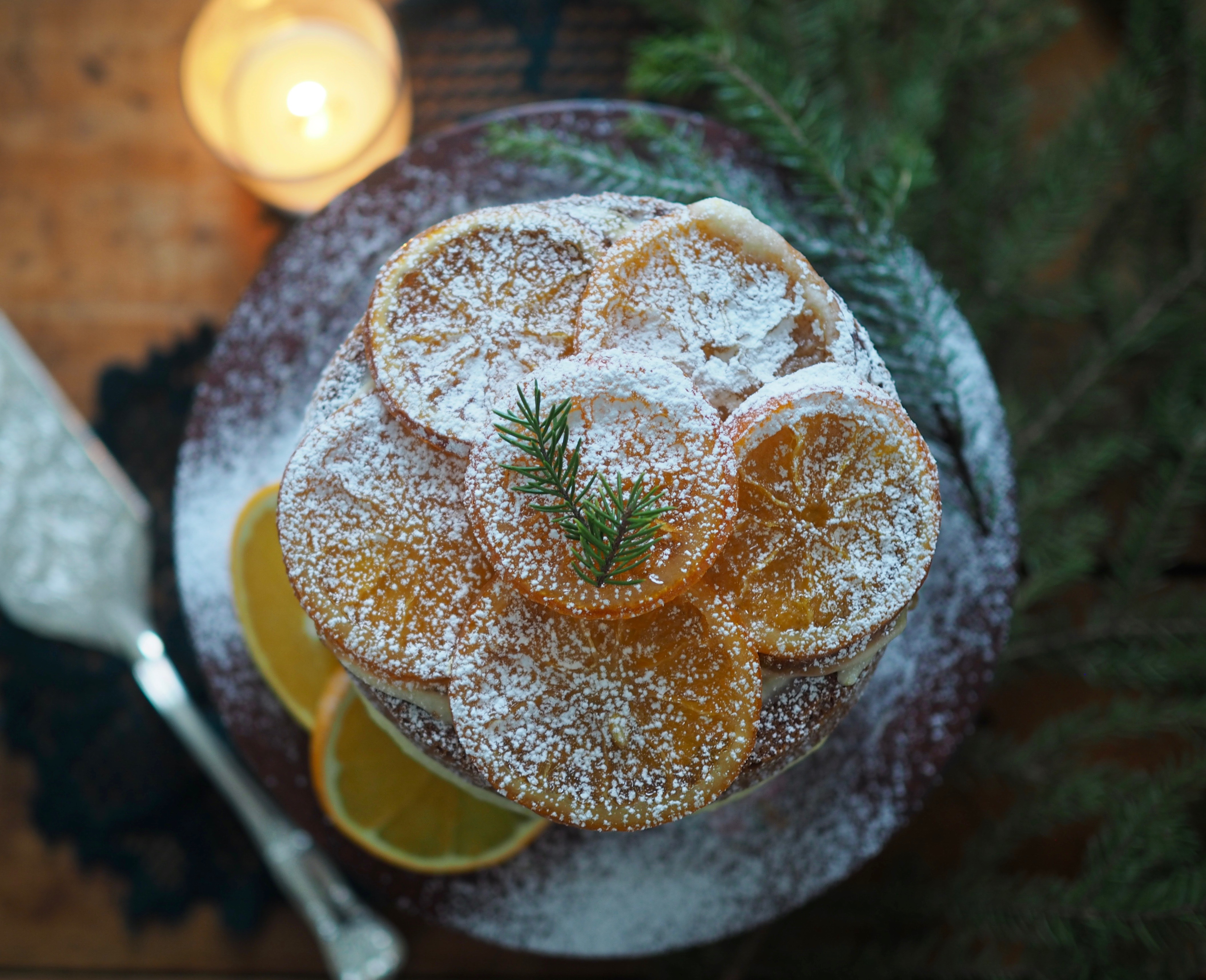 Sirupskake (Layered Spice Cake with Candied Oranges )