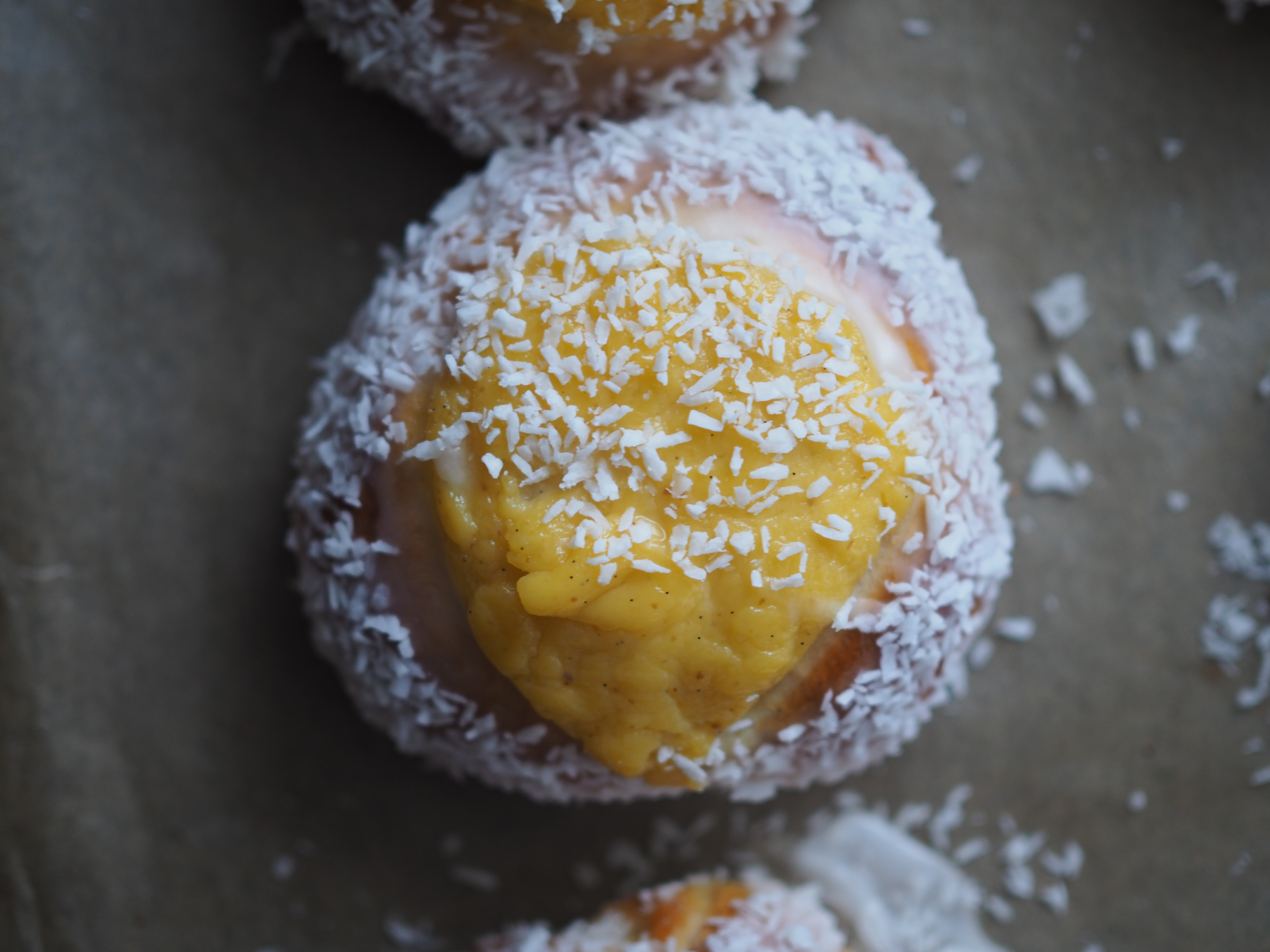 Skoleboller (Norwegian Buns with Custard & Coconut)